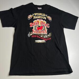 Vintage Hanes Heavyweight Red Dog Saloon T-Shirt Alaska World Famous Bar Black L